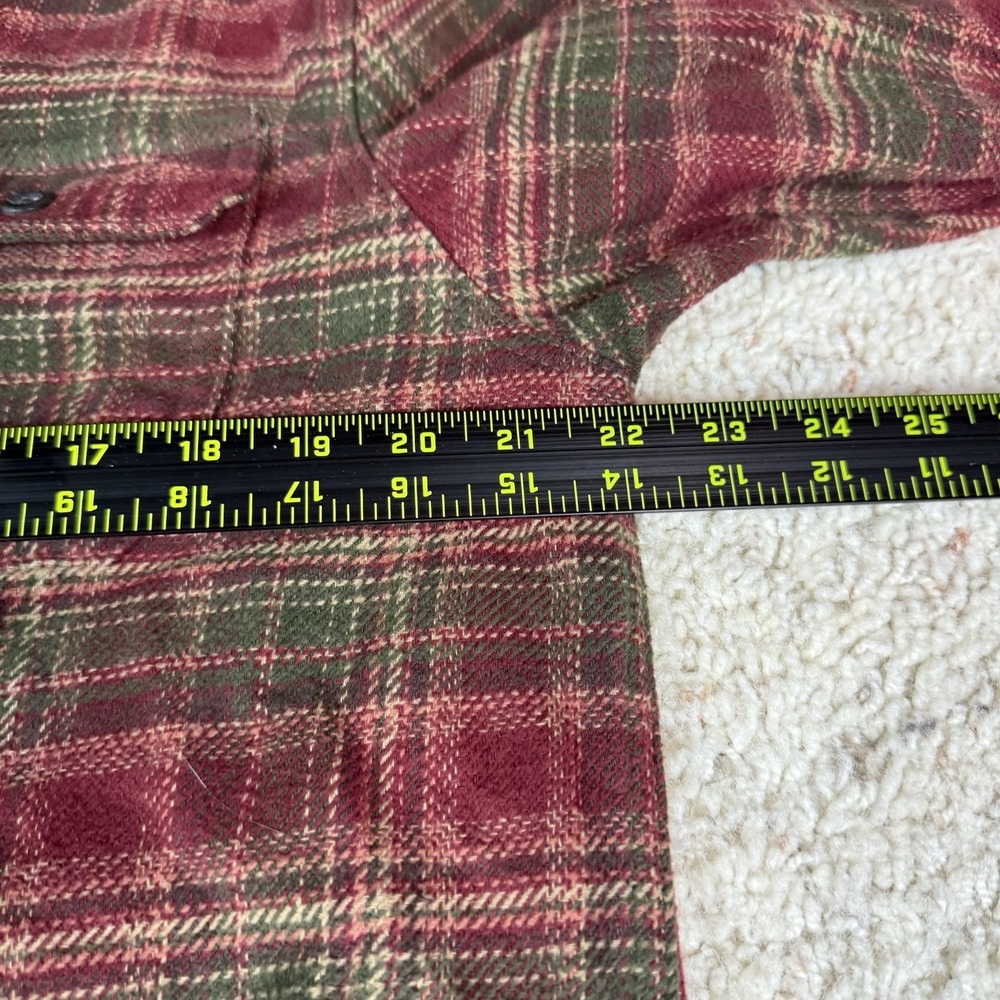 Orvis Red Green Plaid Button Up Flannel Shirt W/ Pockets Men's Large - Picture 4 of 9